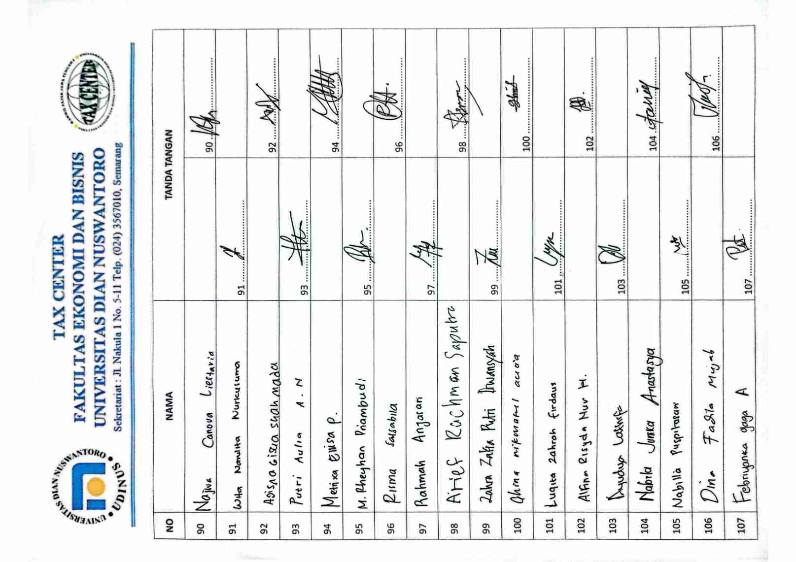 6. Daftar Hadir Peserta